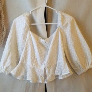 Button front peasant top